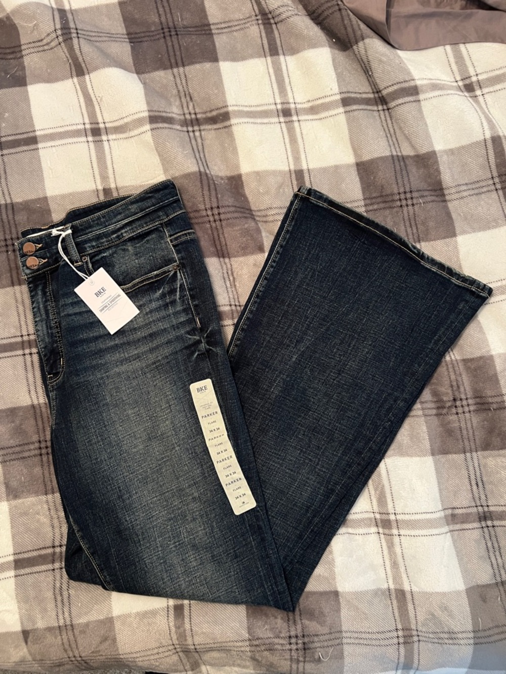 BKE Women's Flare Jeans in Dark Indigo